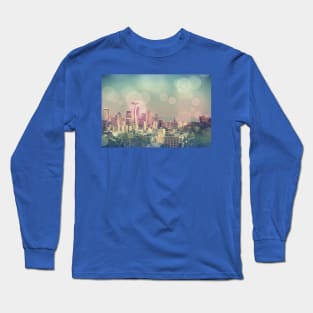 Dreamy Seattle Skyline Long Sleeve T-Shirt